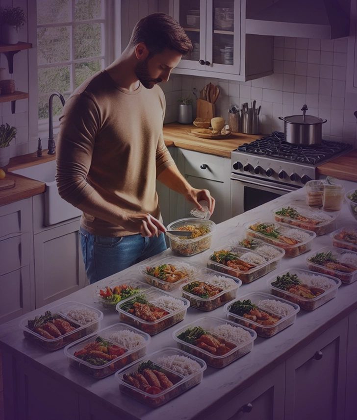 Man preparing meals
